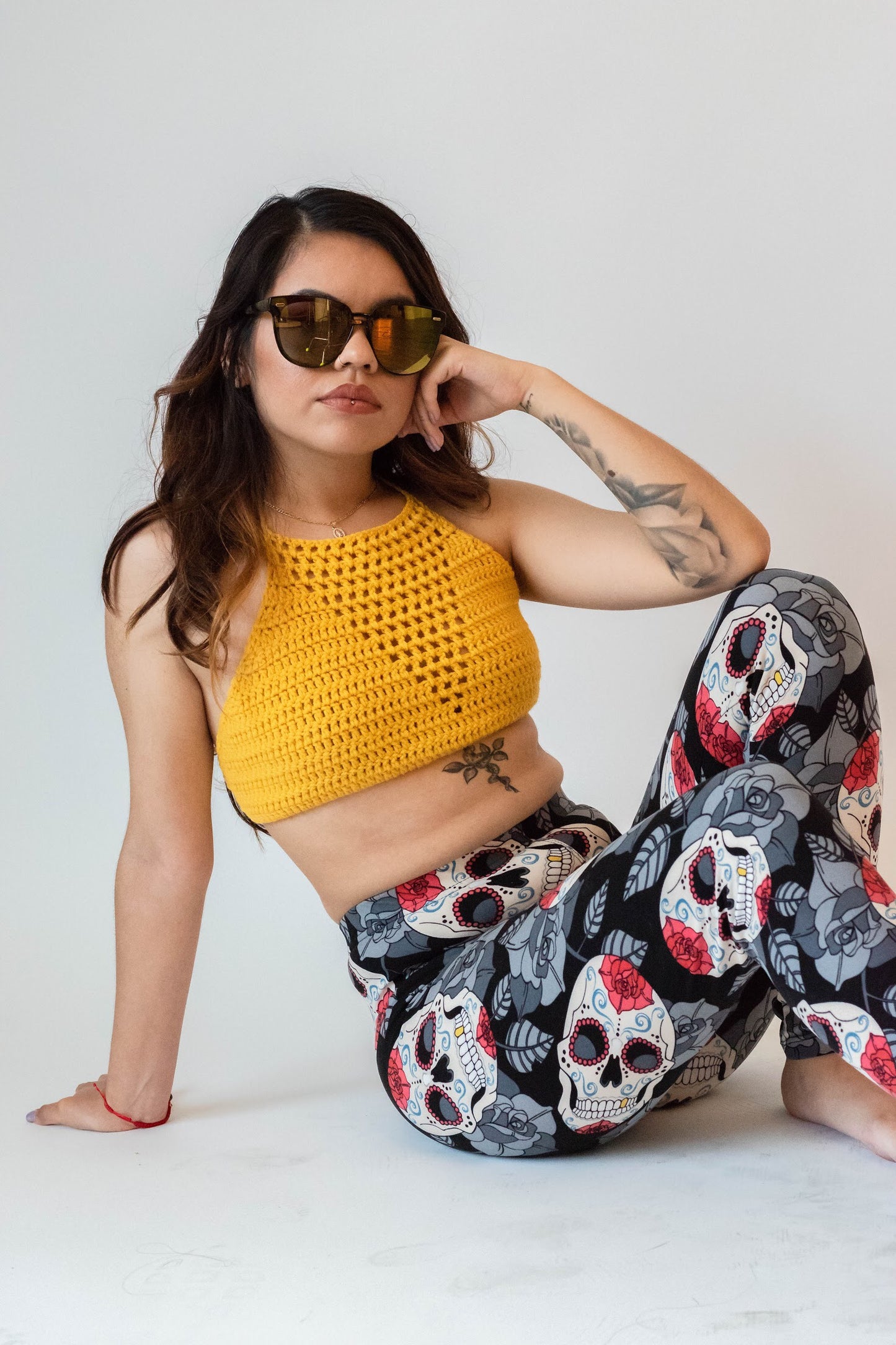 Rosette Sugar Skull Leggings