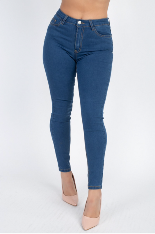 High Waist Denim Skinny Jeans