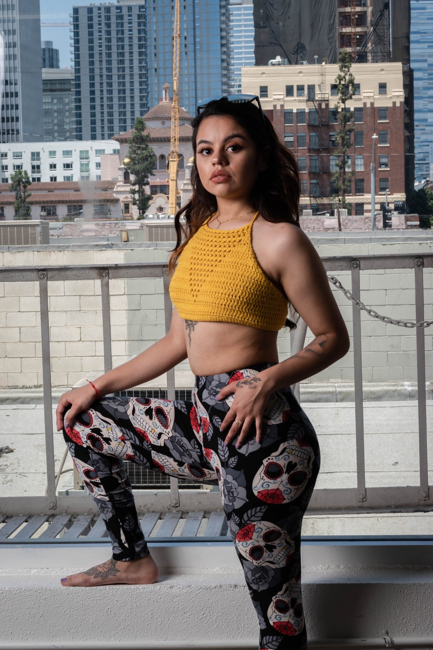 Rosette Sugar Skull Leggings