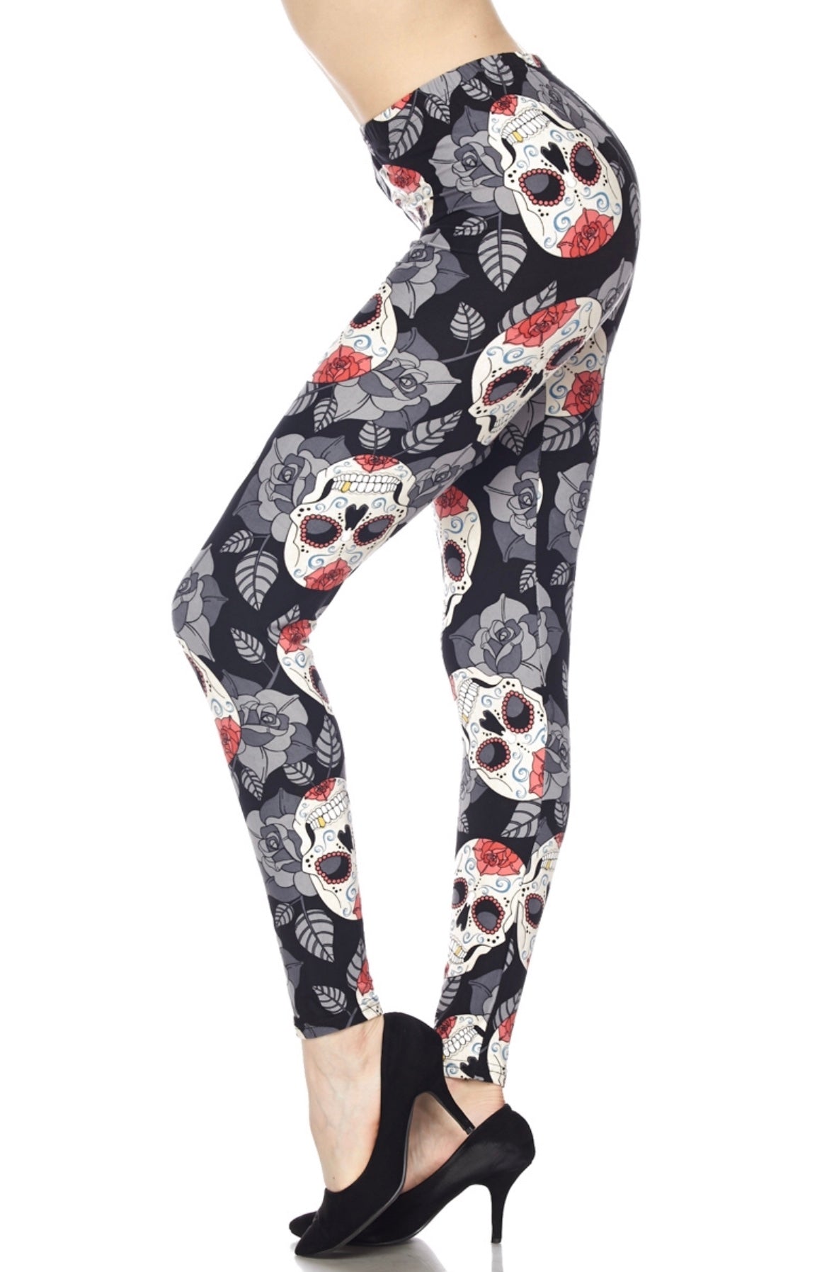 Rosette Sugar Skull Leggings
