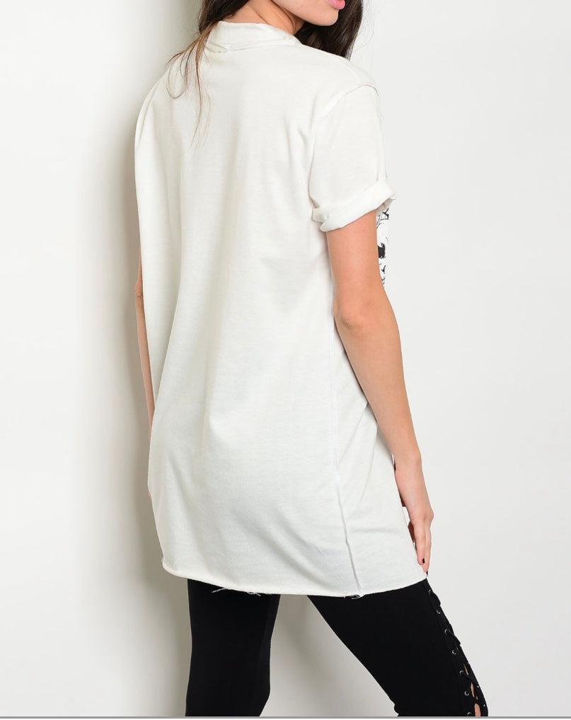 Skull chocker rose patch Tunic