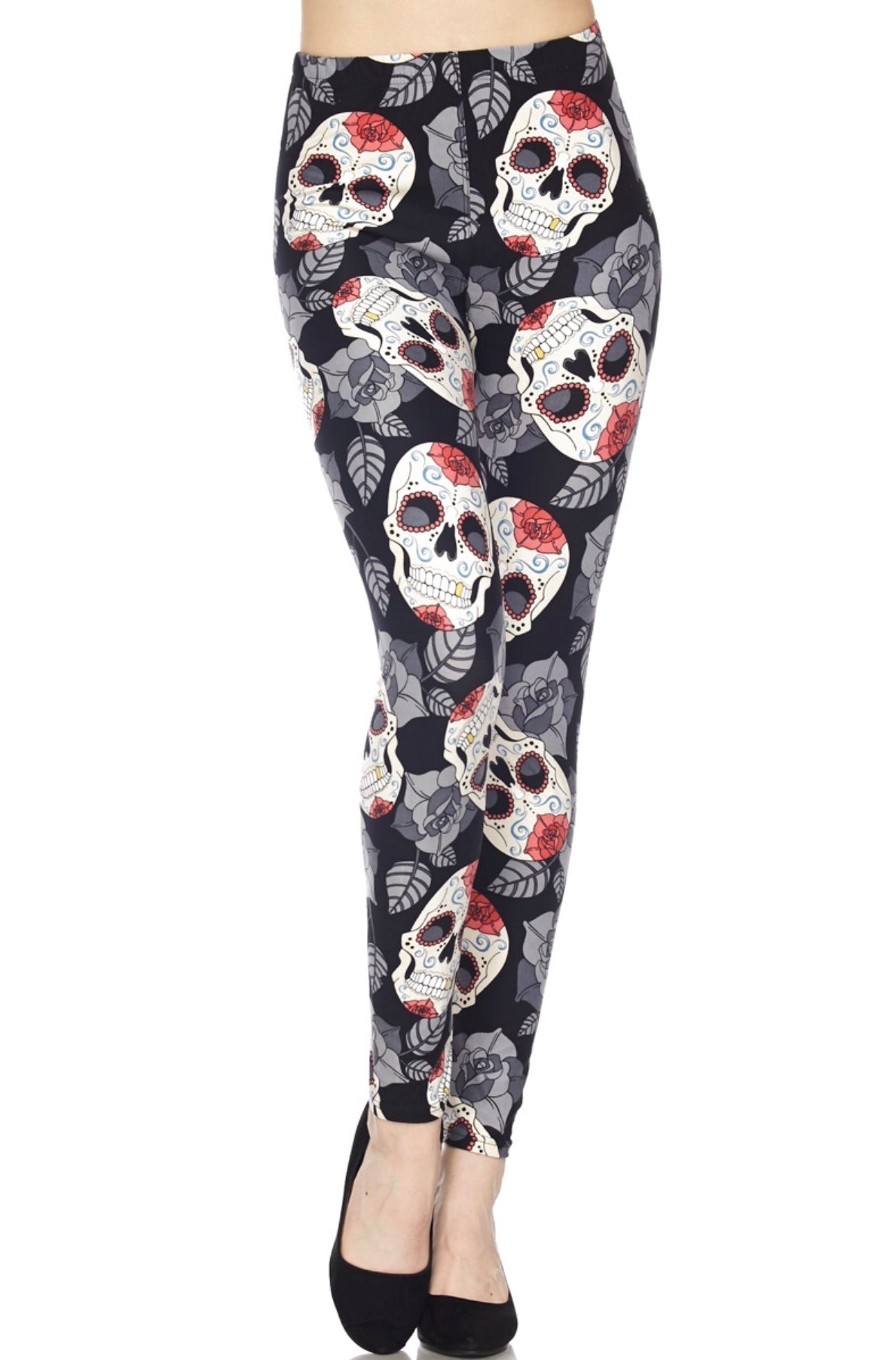 Rosette Sugar Skull Leggings