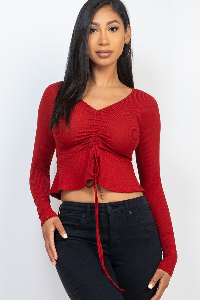 Pretty Red Peplum Top – iVision Boutique