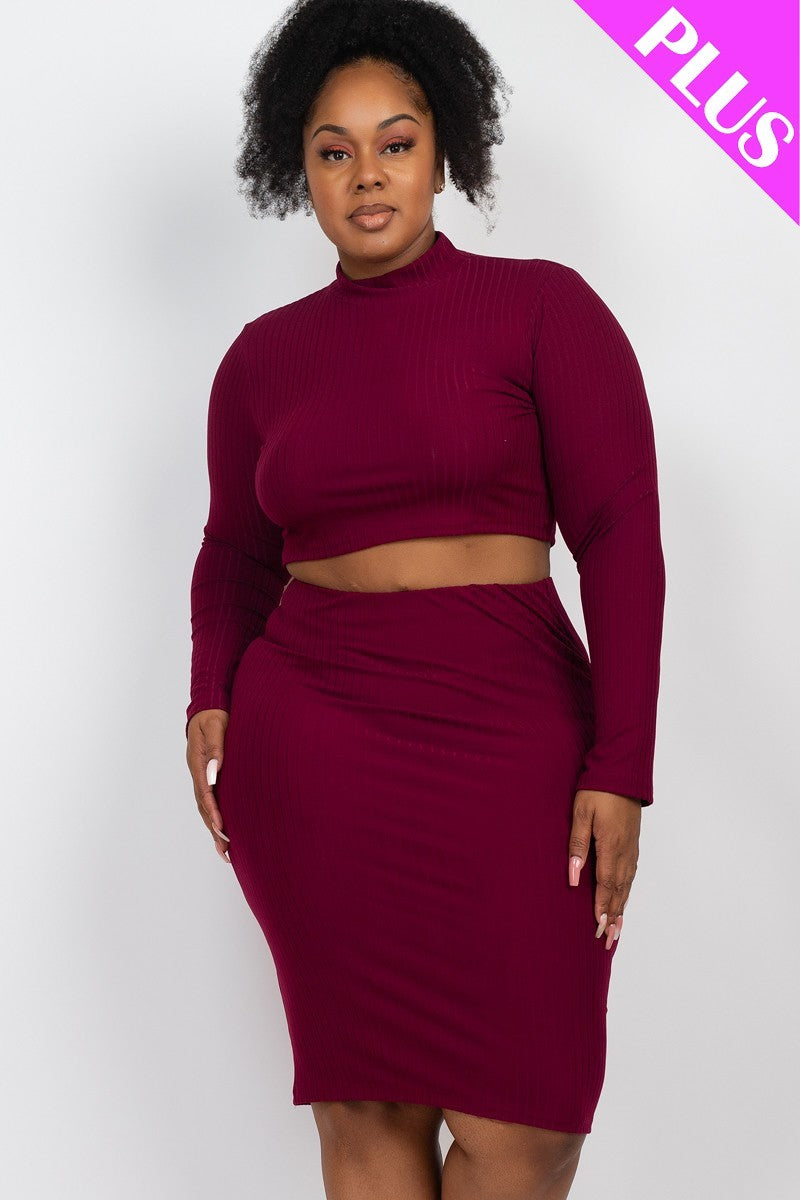 Plus size burgundy pencil skirt sale